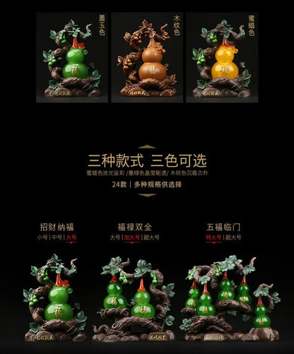 Jishanyuan Wholesale Resin Gourd Ornaments Fulu Double Blessing Gourd Home Shop Desk Office Decoration
