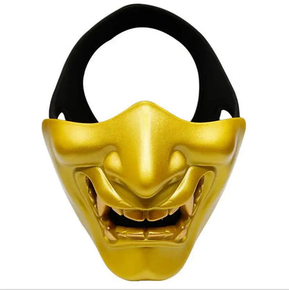 Half Face Airsoft Masks Halloween Cosplay Costume BB Demon Prajna Tactical Ghost Mask Samurai Hannya Half Cover Prajna Masks
