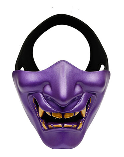 Half Face Airsoft Masks Halloween Cosplay Costume BB Demon Prajna Tactical Ghost Mask Samurai Hannya Half Cover Prajna Masks
