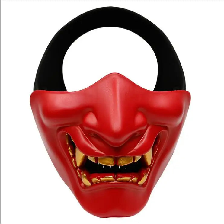 Half Face Airsoft Masks Halloween Cosplay Costume BB Demon Prajna Tactical Ghost Mask Samurai Hannya Half Cover Prajna Masks