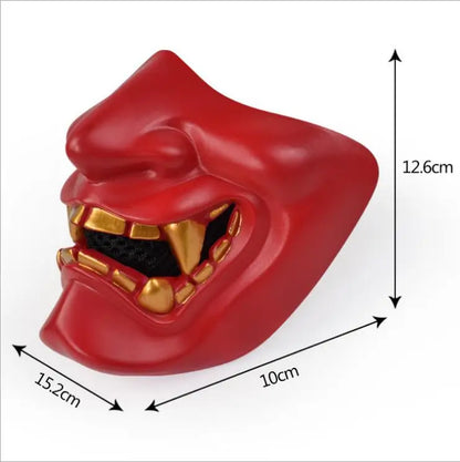 Half Face Airsoft Masks Halloween Cosplay Costume BB Demon Prajna Tactical Ghost Mask Samurai Hannya Half Cover Prajna Masks