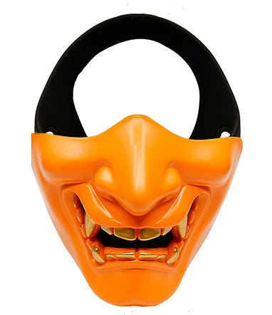Half Face Airsoft Masks Halloween Cosplay Costume BB Demon Prajna Tactical Ghost Mask Samurai Hannya Half Cover Prajna Masks