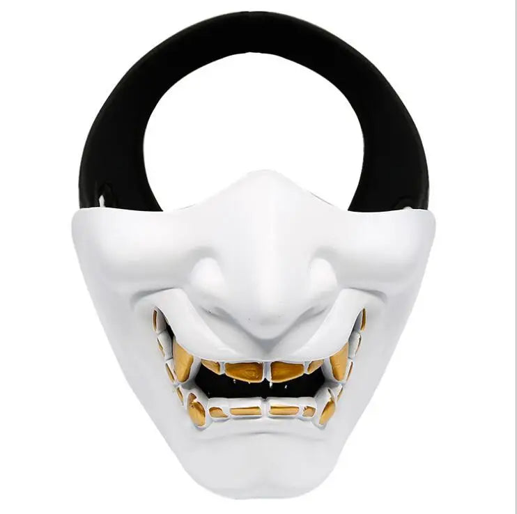 Half Face Airsoft Masks Halloween Cosplay Costume BB Demon Prajna Tactical Ghost Mask Samurai Hannya Half Cover Prajna Masks