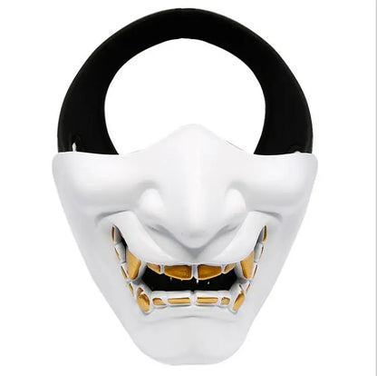 Half Face Airsoft Masks Halloween Cosplay Costume BB Demon Prajna Tactical Ghost Mask Samurai Hannya Half Cover Prajna Masks