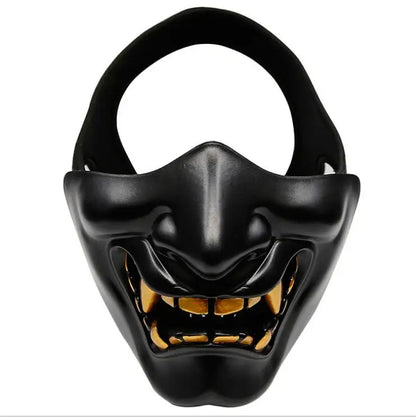 Half Face Airsoft Masks Halloween Cosplay Costume BB Demon Prajna Tactical Ghost Mask Samurai Hannya Half Cover Prajna Masks
