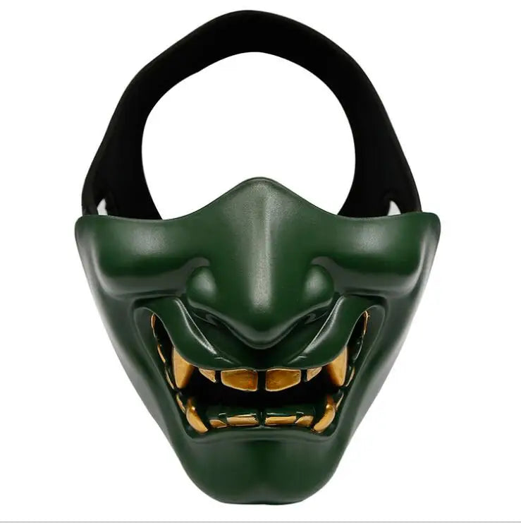 Half Face Airsoft Masks Halloween Cosplay Costume BB Demon Prajna Tactical Ghost Mask Samurai Hannya Half Cover Prajna Masks