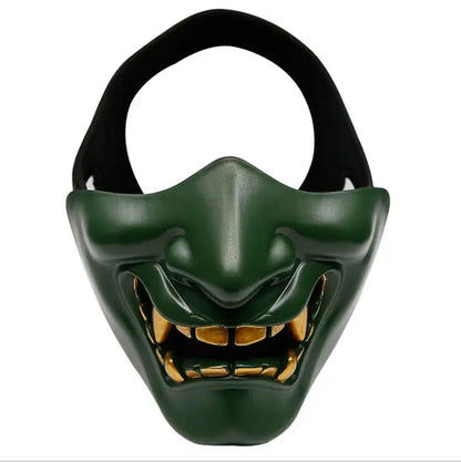 Half Face Airsoft Masks Halloween Cosplay Costume BB Demon Prajna Tactical Ghost Mask Samurai Hannya Half Cover Prajna Masks