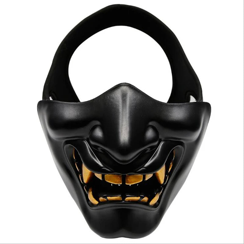 Half Face Airsoft Masks Halloween Cosplay Costume BB Demon Prajna Tactical Ghost Mask Samurai Hannya Half Cover Prajna Masks
