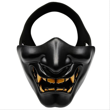 Half Face Airsoft Masks Halloween Cosplay Costume BB Demon Prajna Tactical Ghost Mask Samurai Hannya Half Cover Prajna Masks