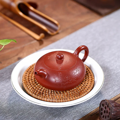 Half Moon Purple Clay Teapot Zisha Yixing Handmade Pot, Kung-Fu TeawarePurple Drinkware for Puer Green Black Chinese Tea