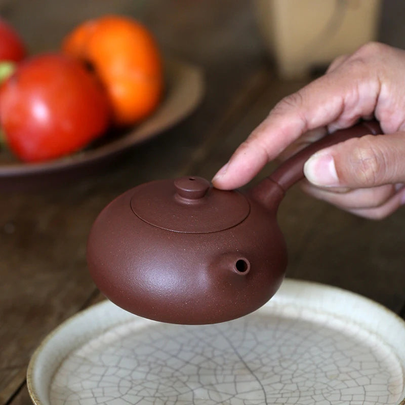 Hall of yixing monohydrate recommended kung fu tea tea set household pure manual bottom groove Tang Yu pot of 155 ml