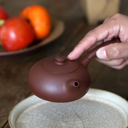 Hall of yixing monohydrate recommended kung fu tea tea set household pure manual bottom groove Tang Yu pot of 155 ml