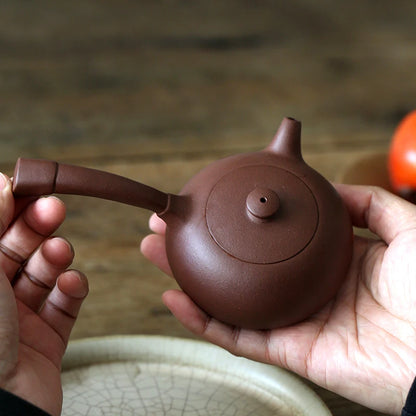 Hall of yixing monohydrate recommended kung fu tea tea set household pure manual bottom groove Tang Yu pot of 155 ml