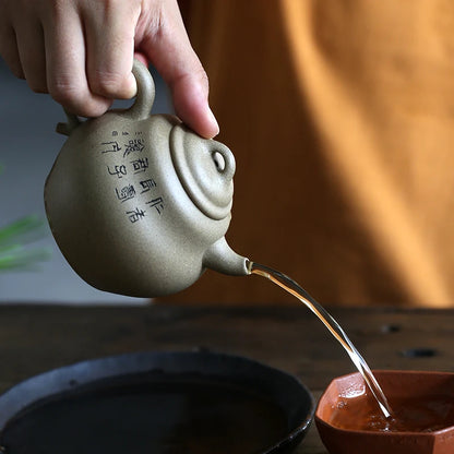 Hall of yixing monohydrate recommended suit the teapot undressed ore manual sesame mud fook gourd pot of 320 ml