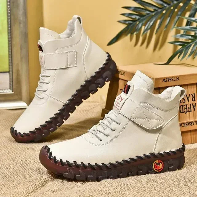 Hand Ankle Women For Boot Waterproof Sewing Winter Mom 2023 Fur Mujer Snow Short Boots Women Shoes Cotton Thread Boots New Botas