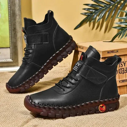 Hand Ankle Women For Boot Waterproof Sewing Winter Mom 2023 Fur Mujer Snow Short Boots Women Shoes Cotton Thread Boots New Botas