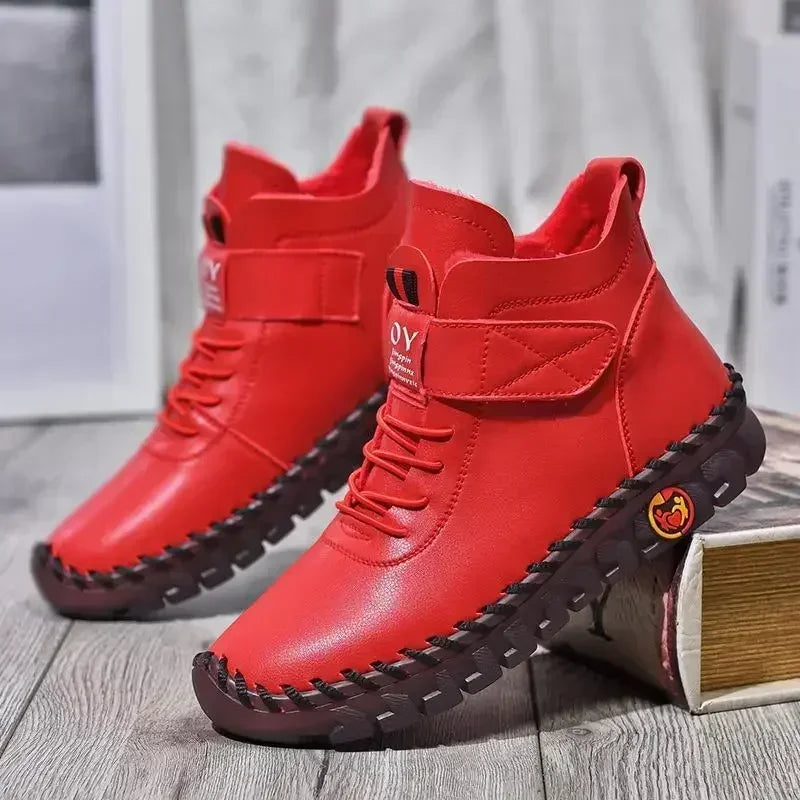 Hand Ankle Women For Boot Waterproof Sewing Winter Mom 2023 Fur Mujer Snow Short Boots Women Shoes Cotton Thread Boots New Botas