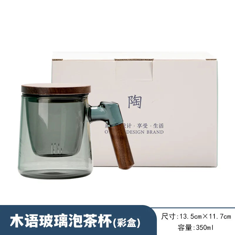 Hand Blown Cup Japanese Style Tea Cup Tea Water Separation Glass Drinkware Kitchen Dining Bar Home Garden