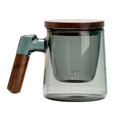 Hand Blown Cup Japanese Style Tea Cup Tea Water Separation Glass Drinkware Kitchen Dining Bar Home Garden