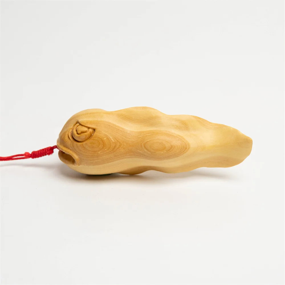 Hand-Carved Tadpole, Monster Loach, Cartoon Wooden Charm, Whimsical Anime-Inspired Wood Carving, Hanging Decor