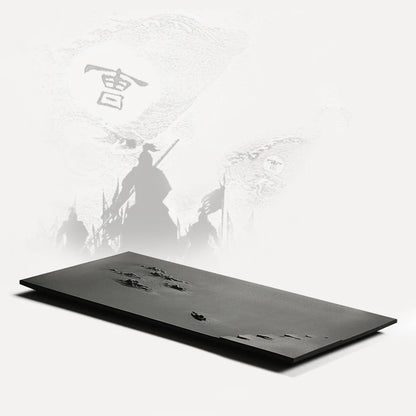 Hand Carved Tea Tray Natural Black Stone Weighted Serving Tray Invisible Water Draining Outlet Master Table For Kungfu Tea Set
