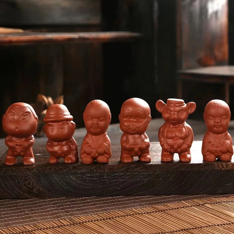 Hand Crafts Lovely Boy Tea Pet jewelry Decoration Tea pet Tea ceremony to play Chinese Yixing Purple clay Tea accessories