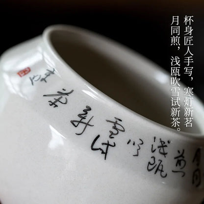Hand Painted Fish Fine Ceramic Tea Wash Cup Wash Waste Water Tank Building Water Chinese Style Large Tea Basin Wash Tea Ware T