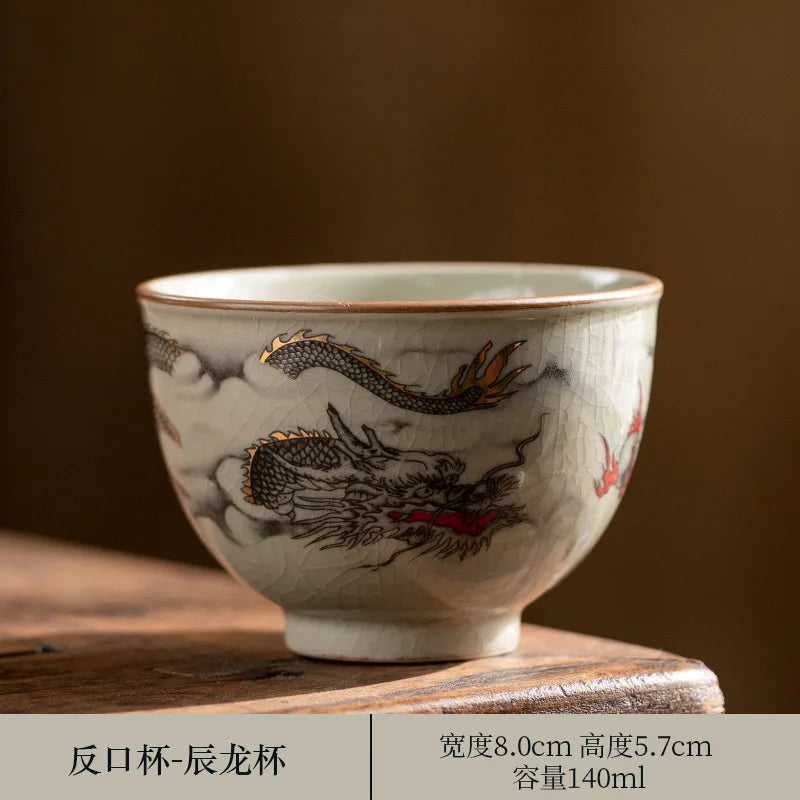 Hand Painted Pottery Master Cup Household Ceramic Tea Cup Kung Fu Tea Set Teacup Antique Cup Teaware Large Underglaze Tea Bowl