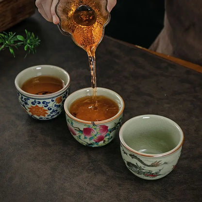 Hand Painted Pottery Master Cup Household Ceramic Tea Cup Kung Fu Tea Set Teacup Antique Cup Teaware Large Underglaze Tea Bowl