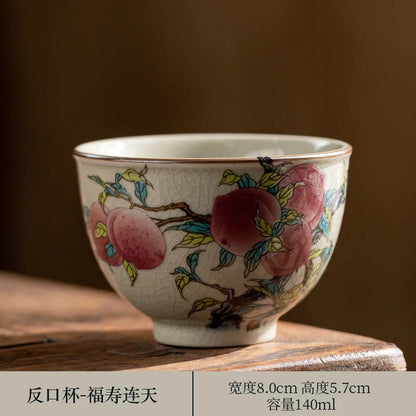 Hand Painted Pottery Master Cup Household Ceramic Tea Cup Kung Fu Tea Set Teacup Antique Cup Teaware Large Underglaze Tea Bowl
