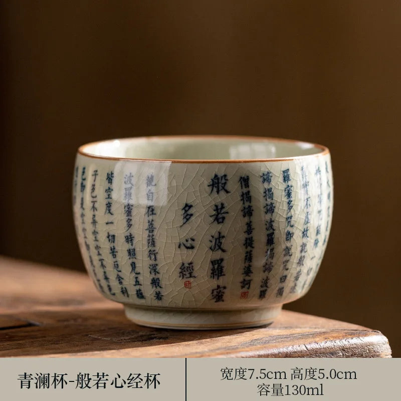 Hand Painted Pottery Master Cup Household Ceramic Tea Cup Kung Fu Tea Set Teacup Antique Cup Teaware Large Underglaze Tea Bowl