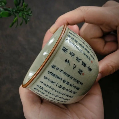 Hand Painted Pottery Master Cup Household Ceramic Tea Cup Kung Fu Tea Set Teacup Antique Cup Teaware Large Underglaze Tea Bowl