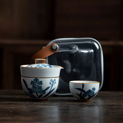 Hand Painted Taraxacum Tea Set Kit Retro Set of Cups Teapot and Cup Set 1 Bowl 2 Cups Tea Making Picnic Stock Bags Tea Ceremony