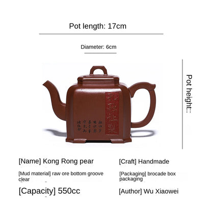 Hand Throwing Bronze Hanwa Teapot with Qinzhou Nixing Pottery Clay 80cc-120cc for Puer Tea Black Tea  Yixing Teapots