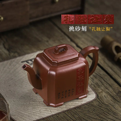 Hand Throwing Bronze Hanwa Teapot with Qinzhou Nixing Pottery Clay 80cc-120cc for Puer Tea Black Tea  Yixing Teapots