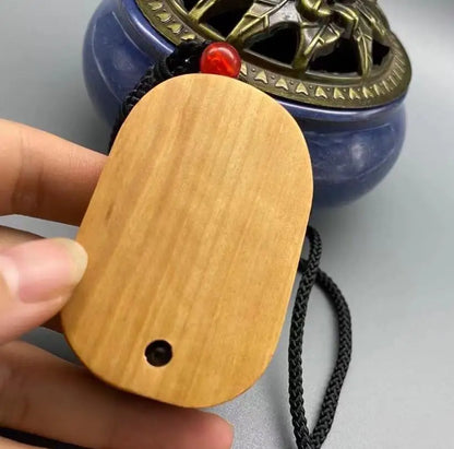 Hand-carved sandalwood Guanyin bodhisattva pendant statue