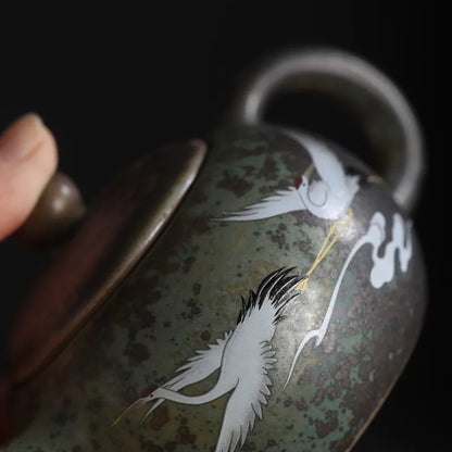 Hand-made Ancient Single Pot Ceramic Kung Fu Teapot Tea Set Ruhecheng Xiangxishi Pot Kiln Glow Pu 'er Tea Machine Pouring TeaSet