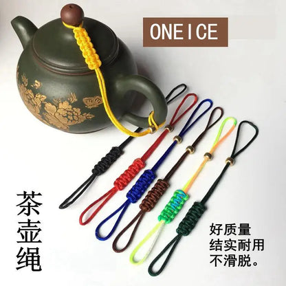 Hand-made Pot Nylon Rope With Small Jade Tea Ceremony Rope Purple Teapot Lid Rope Teapot Handle Tied Rope