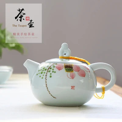 Hand-painted Blue And White Porcelain Teapot Ceramic Hand-held Pot Kung Fu Oolong Da Hong Pao Black Teaware Free Shipping