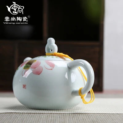 Hand-painted Blue And White Porcelain Teapot Ceramic Hand-held Pot Kung Fu Oolong Da Hong Pao Black Teaware Free Shipping