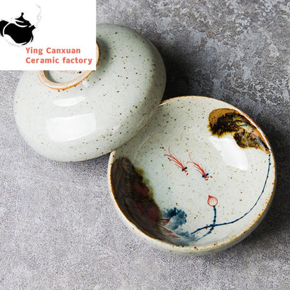 Hand-painted Ceramic Teacup Household Coffee Cup Customized Exquisite Tea Cup Retro Handmade Tea Bowl Tradition Tea Sets