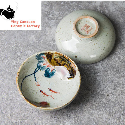 Hand-painted Ceramic Teacup Household Coffee Cup Customized Exquisite Tea Cup Retro Handmade Tea Bowl Tradition Tea Sets