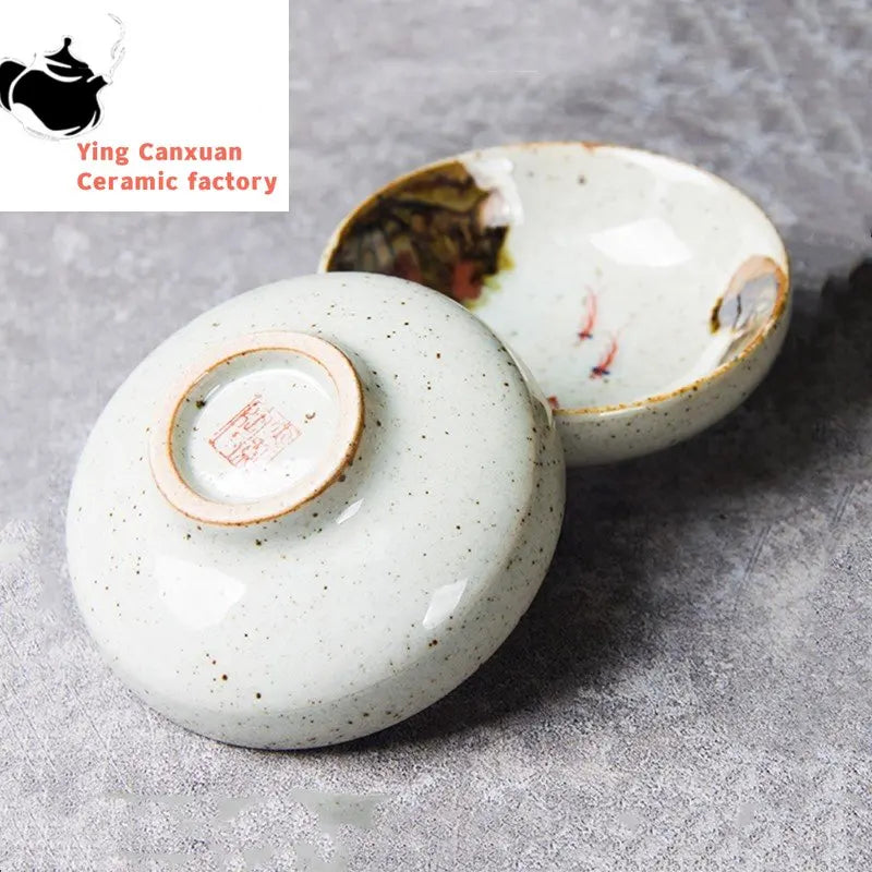 Hand-painted Ceramic Teacup Household Coffee Cup Customized Exquisite Tea Cup Retro Handmade Tea Bowl Tradition Tea Sets