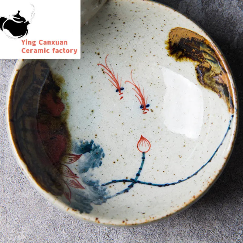 Hand-painted Ceramic Teacup Household Coffee Cup Customized Exquisite Tea Cup Retro Handmade Tea Bowl Tradition Tea Sets