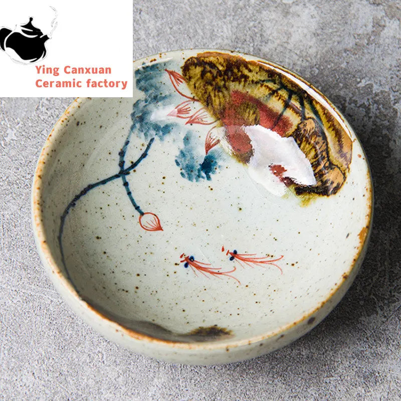 Hand-painted Ceramic Teacup Household Coffee Cup Customized Exquisite Tea Cup Retro Handmade Tea Bowl Tradition Tea Sets