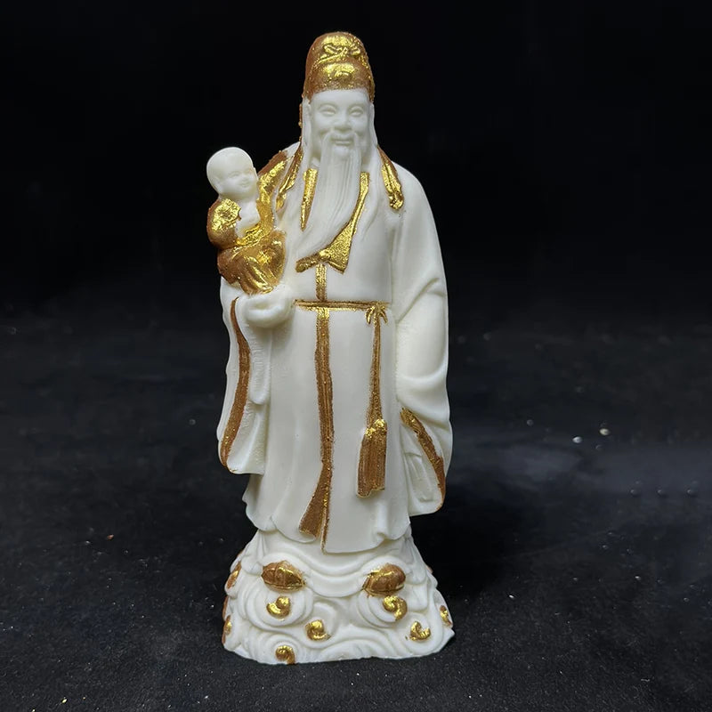 Hand-painted gold Fu Lu Shou Figure Statue Resin Art Sculpture High Quality Home Room Office Decorations Free delivery 3 PCS