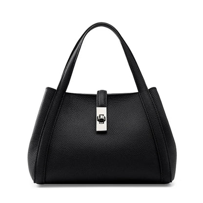 Handbag 2024 New Basket Baotou Layer Cowhide Large Capacity Tote Single Shoulder Hand Carrying Oblique Straddle Bag Woman
