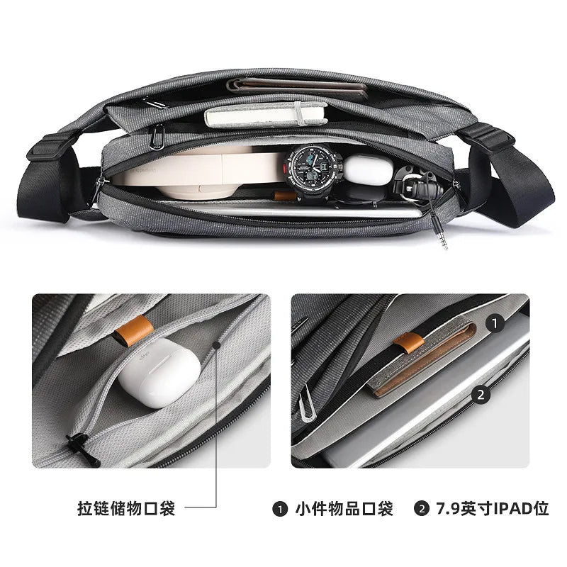 Handbag Anti-theft Multifunction Crossbody Bag Shoulder Messenger Bags Male Waterproof Short Trip Chest Bag Pack for Men