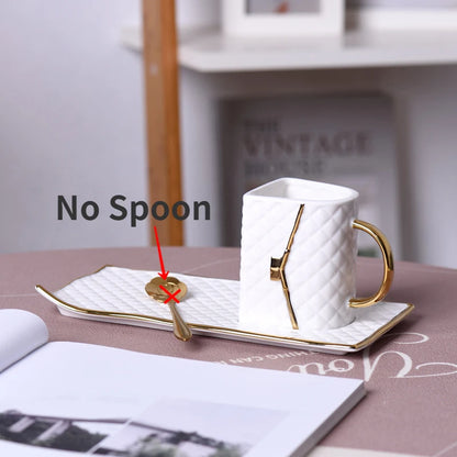 Handbag Shape Ceramic Cup Designer Coffee Mugs Business Gifts Cups Saucer Set Home Breakfast Milk Tea Juice Water Drinkware