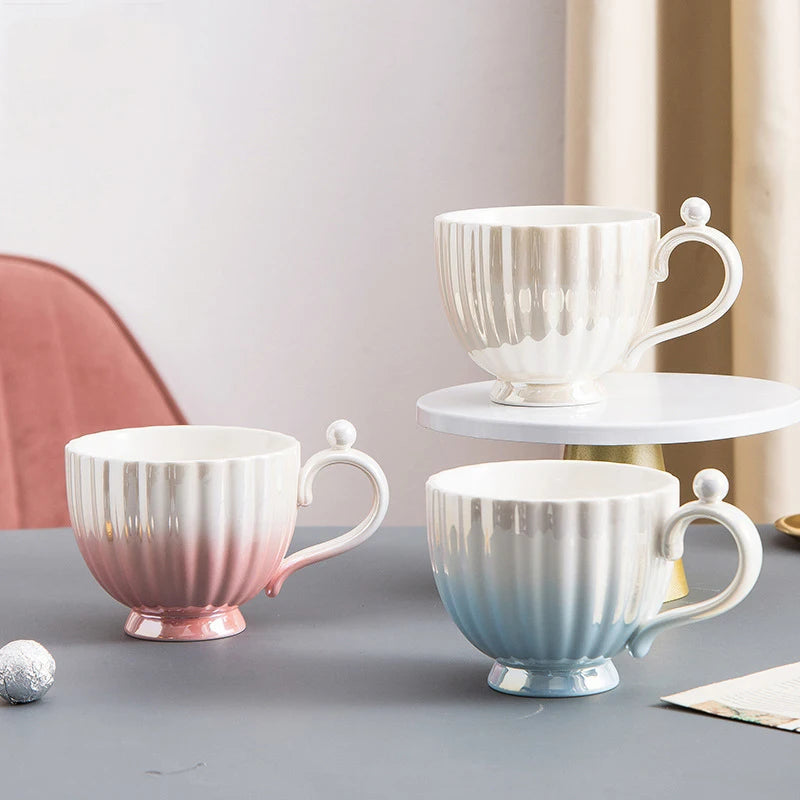 Handbag Shape Ceramic Cup Designer Coffee Mugs Business Gifts Cups Saucer Set Home Breakfast Milk Tea Juice Water Drinkware